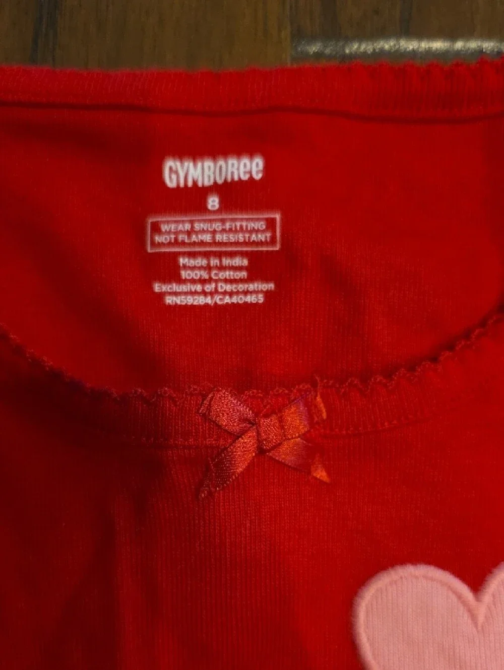 Gymboree Red and Pink Heart Cat Kids Pajama Set NWOT SIZE 8